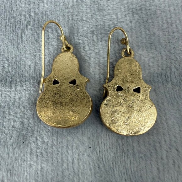 Gold-Tone Dangle Earrings With Faceted Clear & Cream Stones Pierced Womens - Picture 7 of 13